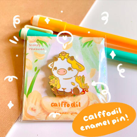 calffodil enamel pin