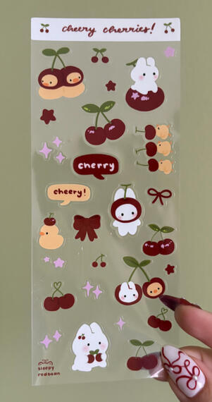 clear cherry sticker sheets